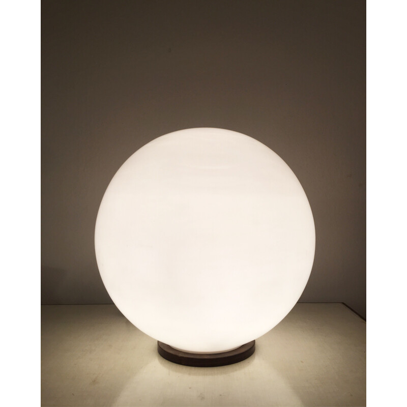 Witte glazen maanlamp