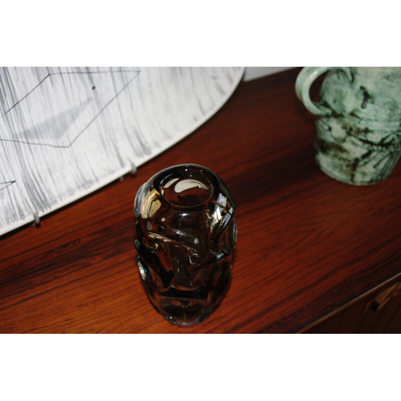 Jarrón de cristal vintage de Pavel Hlava