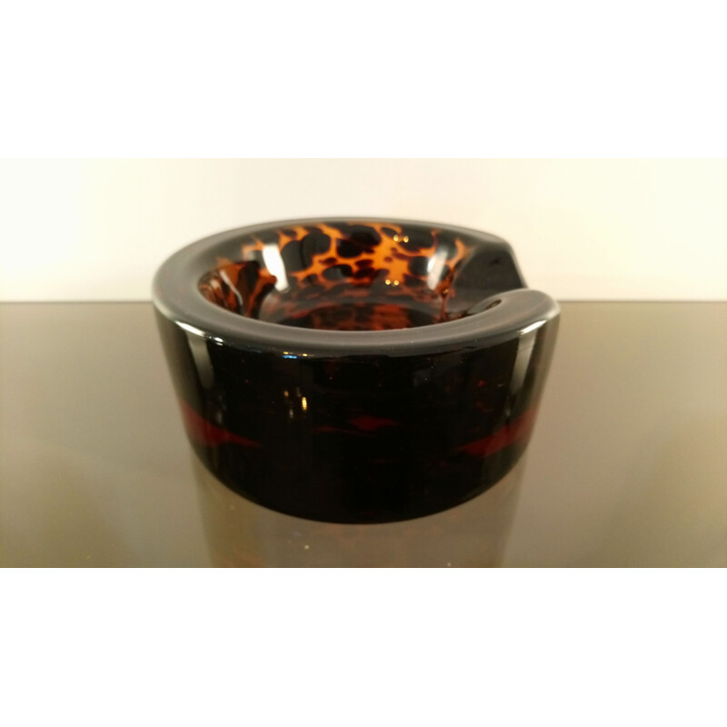Vintage brown ashtray in Murano glass