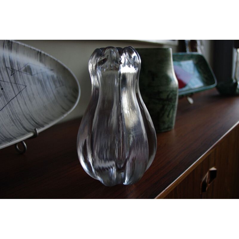 Vase Chipped Ice vintage par Vicke Lindstrand
