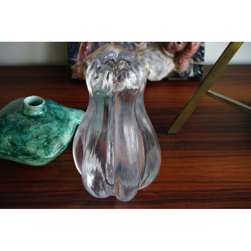 Vase Chipped Ice vintage par Vicke Lindstrand