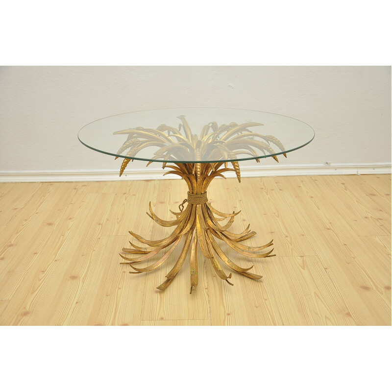 Vintage coffee table in brass-coated metal