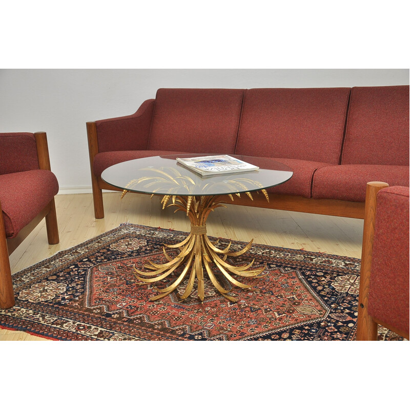 Vintage coffee table in brass-coated metal