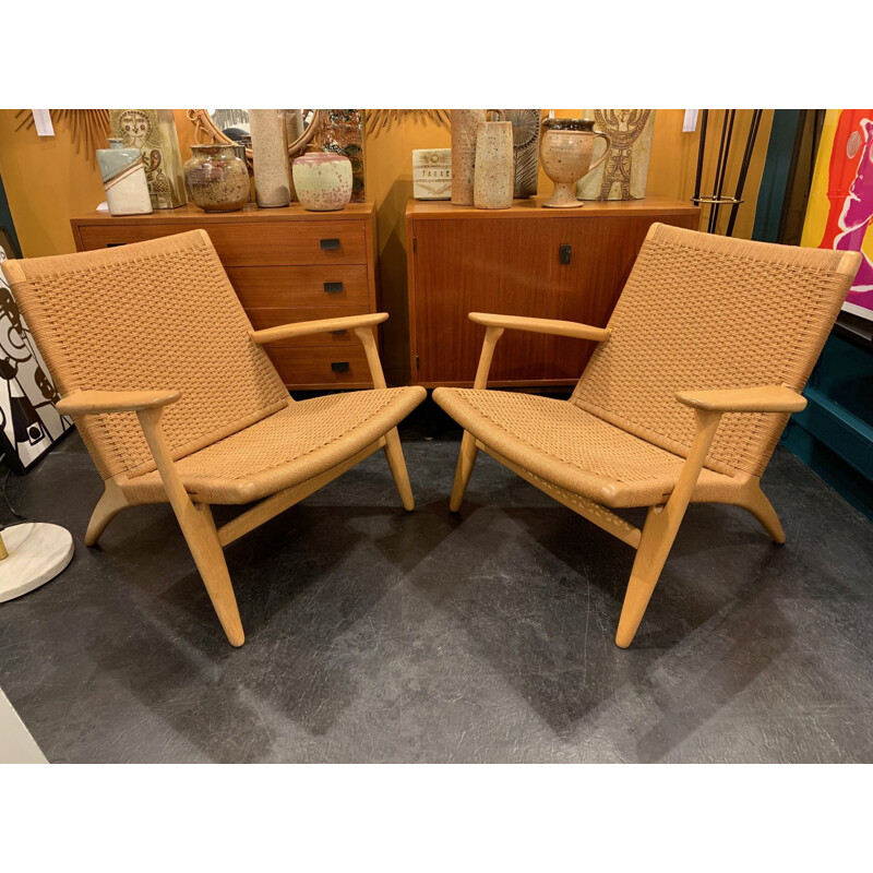 2 vintage Scandinavian armchairs by Hans Werner and Carl Hansen from the 50s