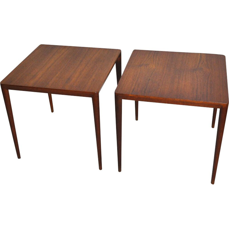Set of 2 vintage Side Tables in teak Severin Hansen by Haslev Møbelsnedkeri in Denmark 1950s
