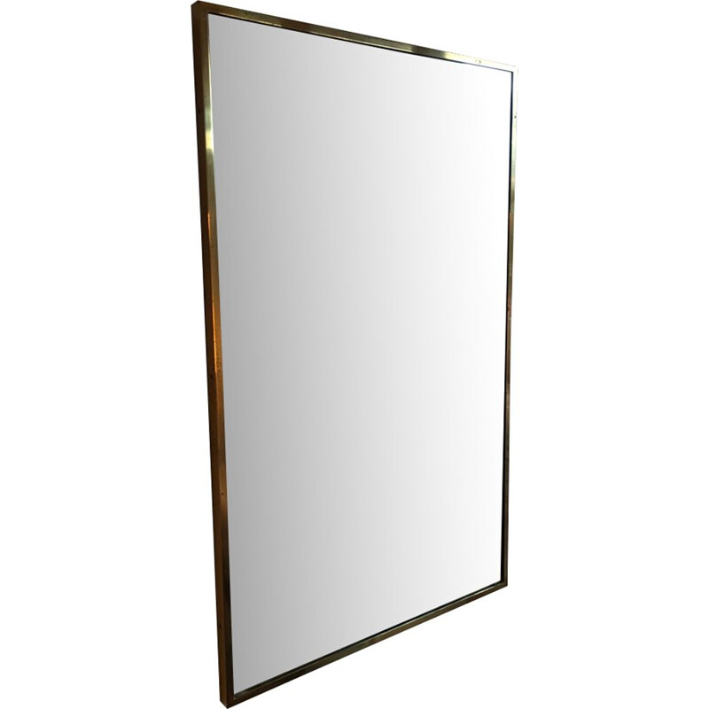 Vintage rectangular Brass Mirror,1960