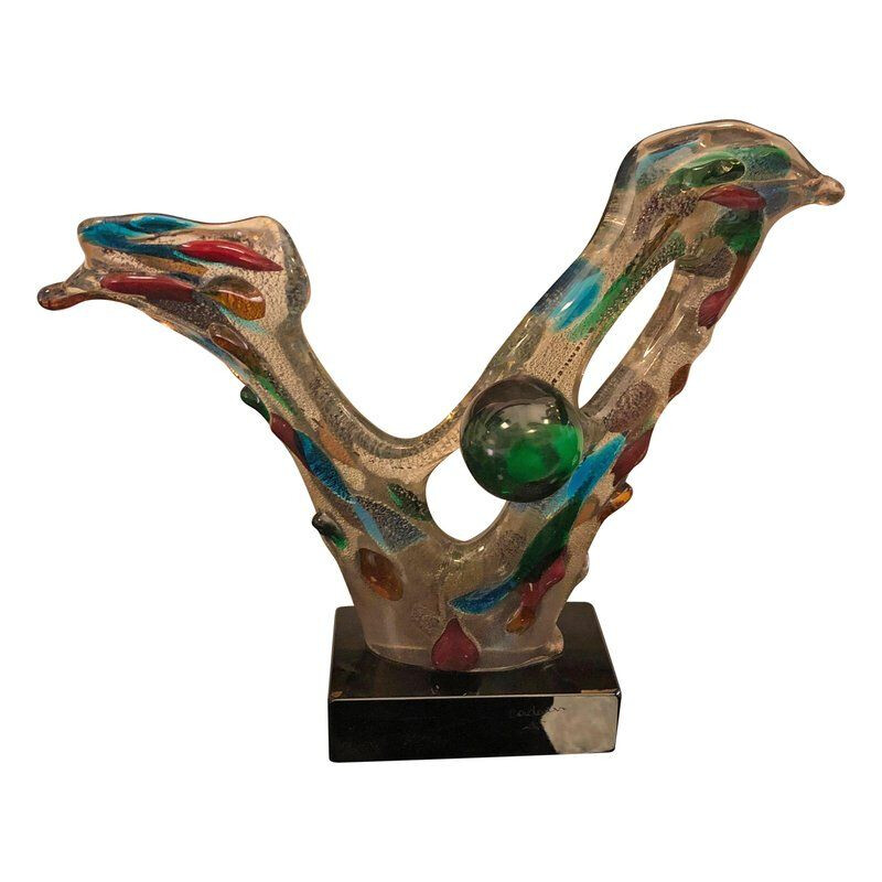 Vintage Murano Glass Abstract Sculpture by Cadoni, 1970