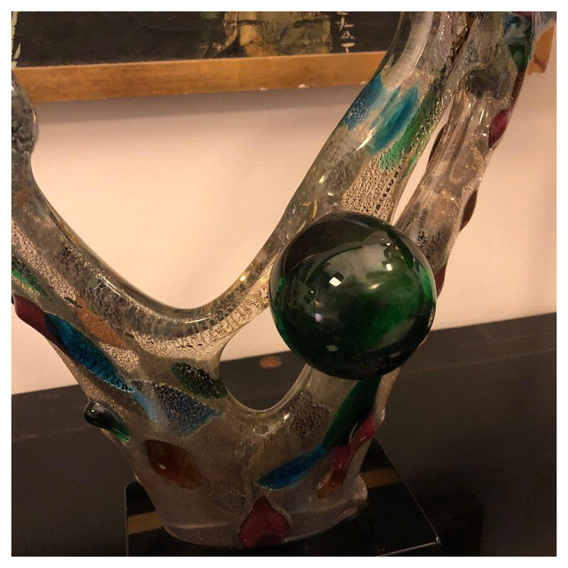 Vintage Murano Glass Abstract Sculpture by Cadoni, 1970
