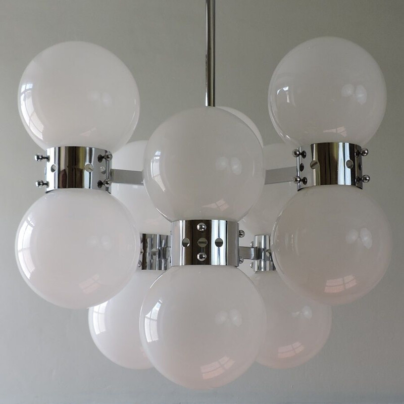 Chandelier vintage murano Carlo NASON for Mazzega Italy 1960s