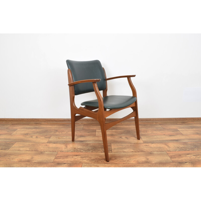 Vintage armchair in Teak, dark green,Danish, 1960s