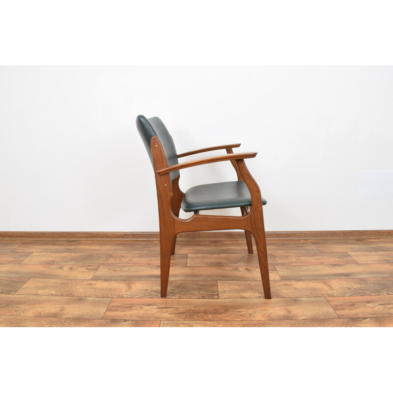 Vintage armchair in Teak, dark green,Danish, 1960s