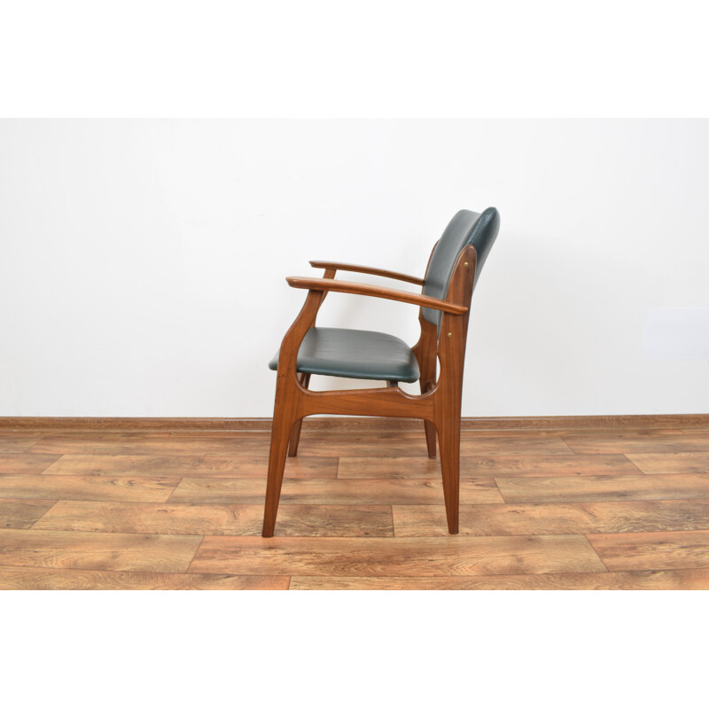 Vintage armchair in Teak, dark green,Danish, 1960s