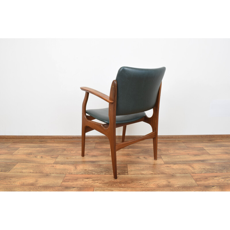 Vintage armchair in Teak, dark green,Danish, 1960s