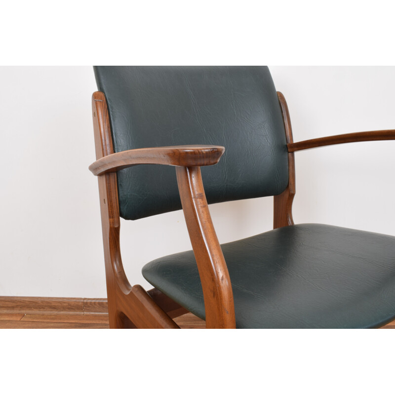 Vintage armchair in Teak, dark green,Danish, 1960s