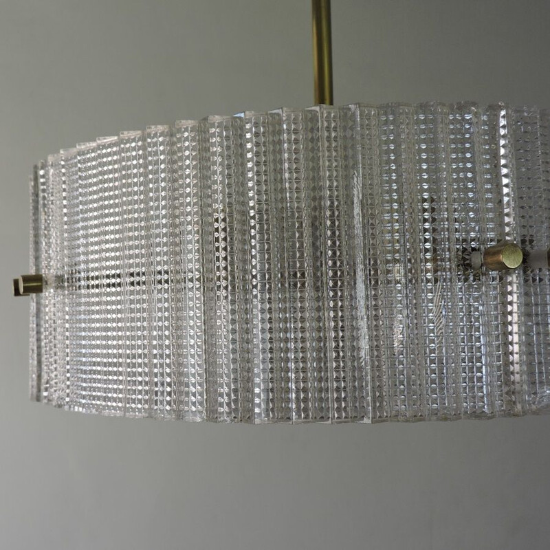 Vintage hanging lamp in Crystal by Carl Fagerlund for Orrefors Sweden 1960s