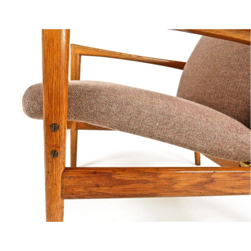 Vintage Lounge chair & Foot stool in Oak, Danish 1950s