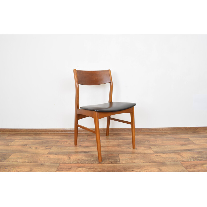 Set of 6 Dining Chairs, beechwood and teak, Danish 1960s