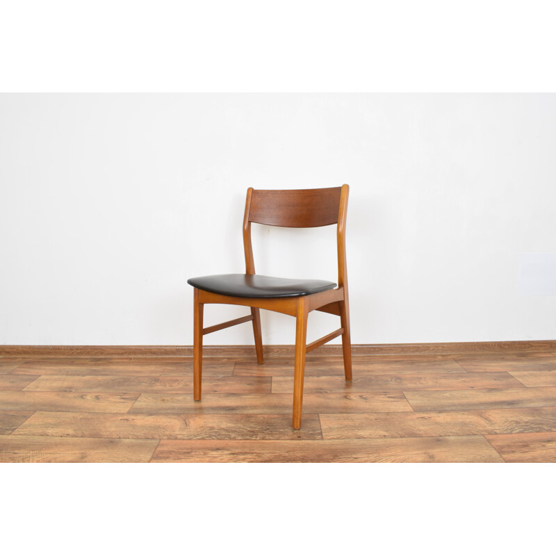 Set of 6 Dining Chairs, beechwood and teak, Danish 1960s