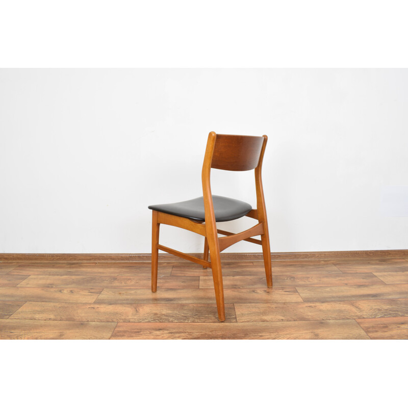 Set of 6 Dining Chairs, beechwood and teak, Danish 1960s