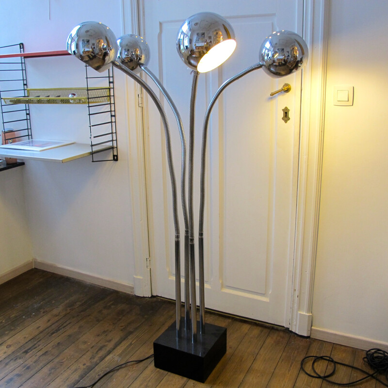 Four globes floor lamp, Geoffredo REGGIANI - 1970s