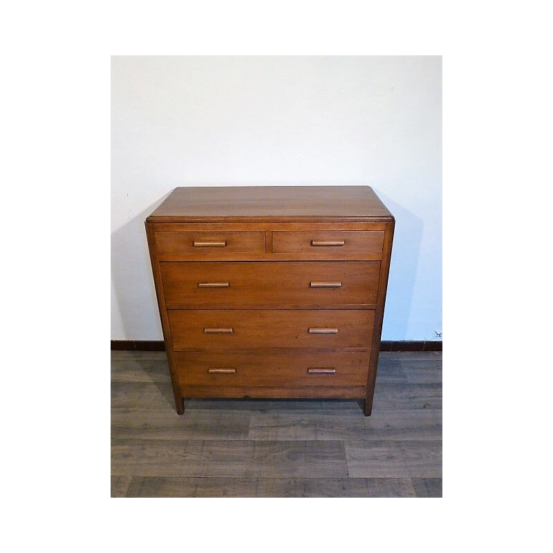 Vintage chest of drawers Art Deco in solid wood, 1940 