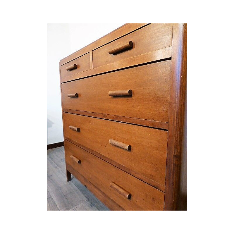 Vintage chest of drawers Art Deco in solid wood, 1940 