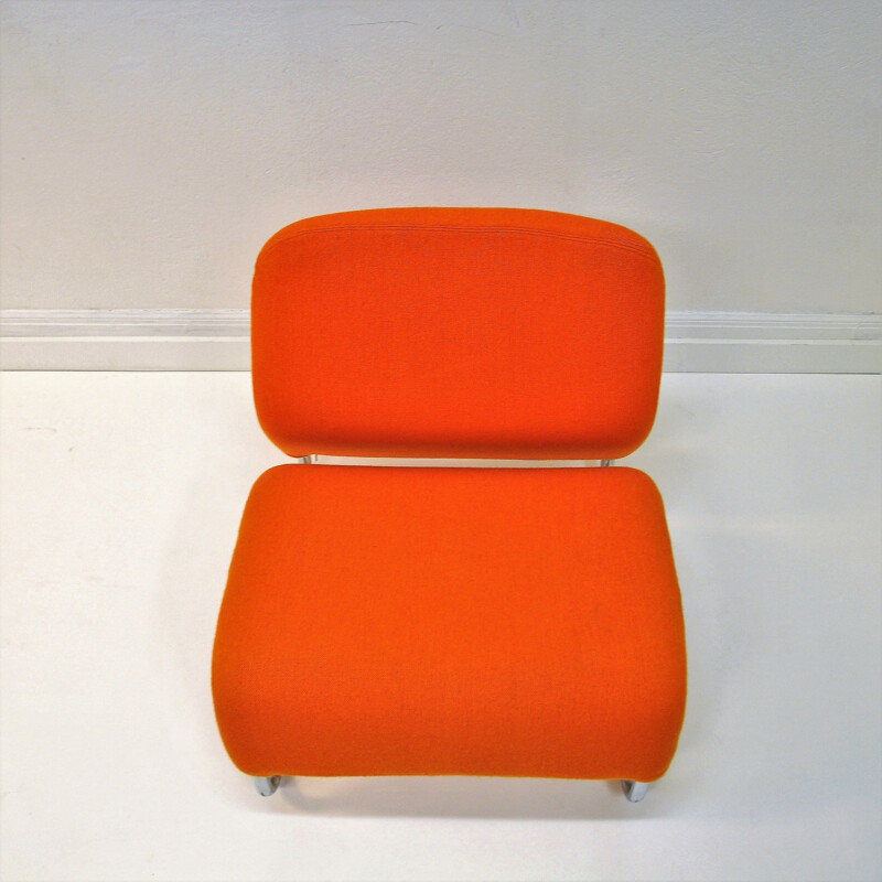 Fauteuil lounge vintage Orange Ecco de Møre Design Team 1970, Norvège