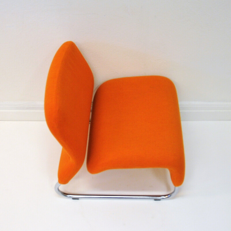 Fauteuil lounge vintage Orange Ecco de Møre Design Team 1970, Norvège