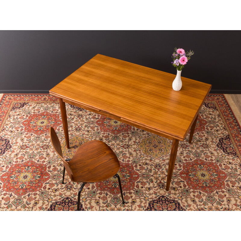 Table à repas vintage extensible en teck, Allemagne, années 1960