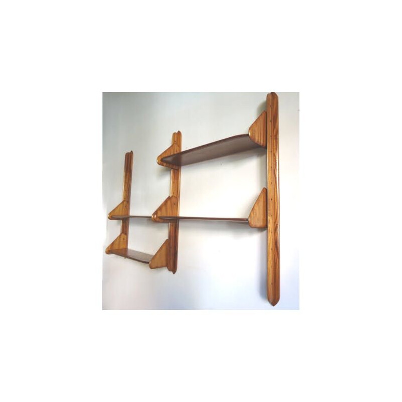 Vintage Wall shelf in wooden Massifort, Belgium, 1960