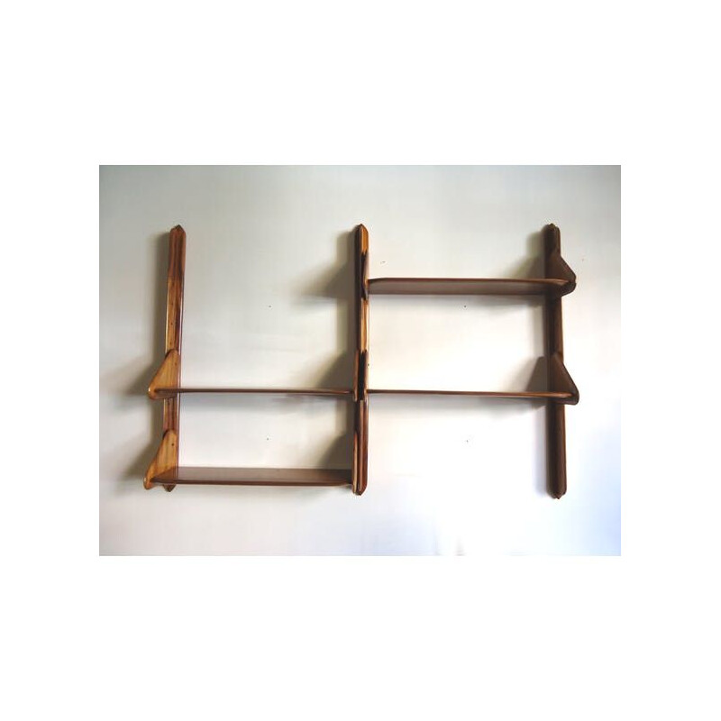 Vintage Wall shelf in wooden Massifort, Belgium, 1960