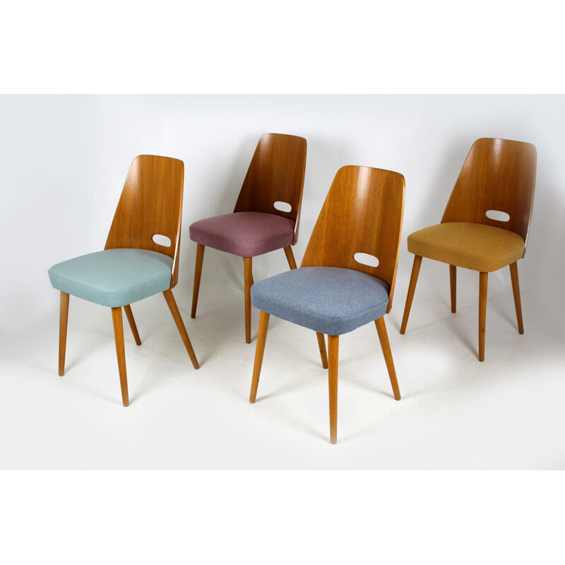 Suite de 4 chaises à repas vintage par Pisek ONV, 1963