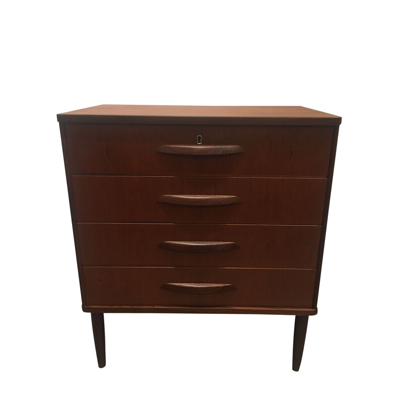 Commode vintage Scandinave en teck à 4 tiroirs,1960