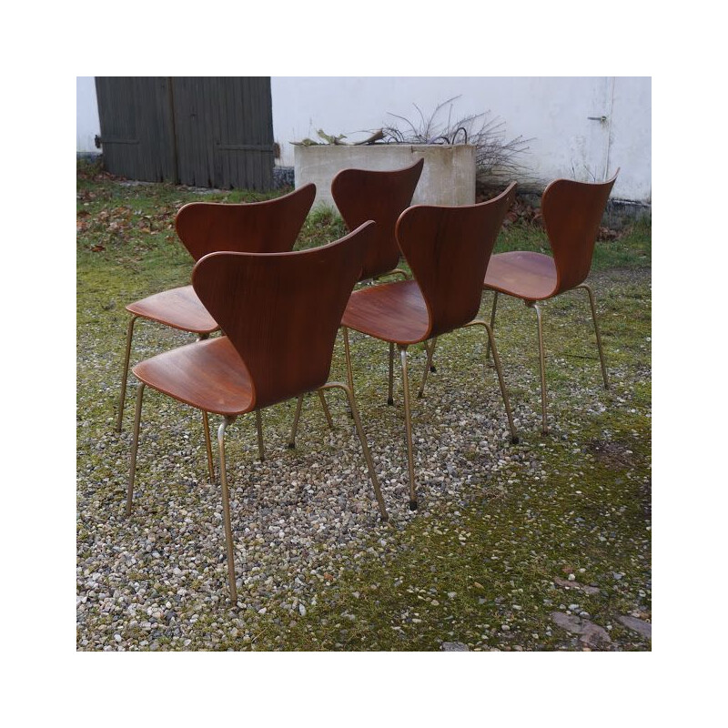 Chaise à repas vintage en teck par Arne Jacobsen,1960