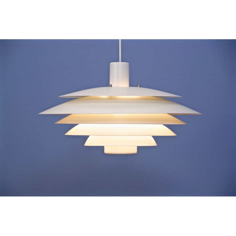 Large Danish pendant light in off-white by Form light,1970