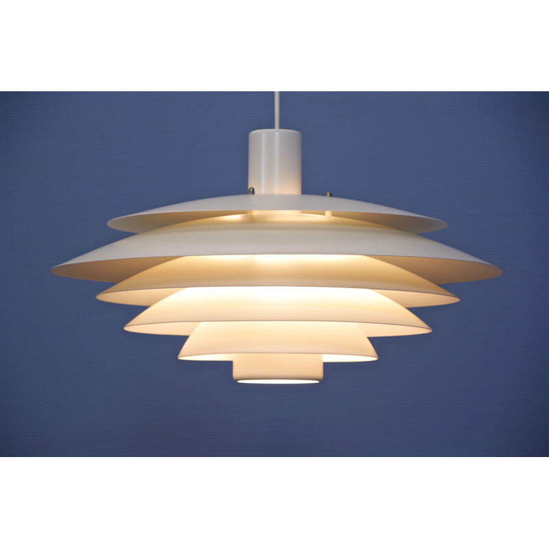 Large Danish pendant light in off-white by Form light,1970