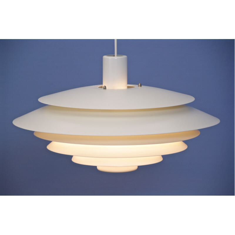 Large Danish pendant light in off-white by Form light,1970