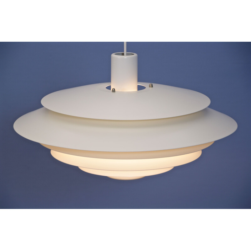 Large Danish pendant light in off-white by Form light,1970