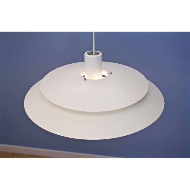 Large Danish pendant light in off-white by Form light,1970