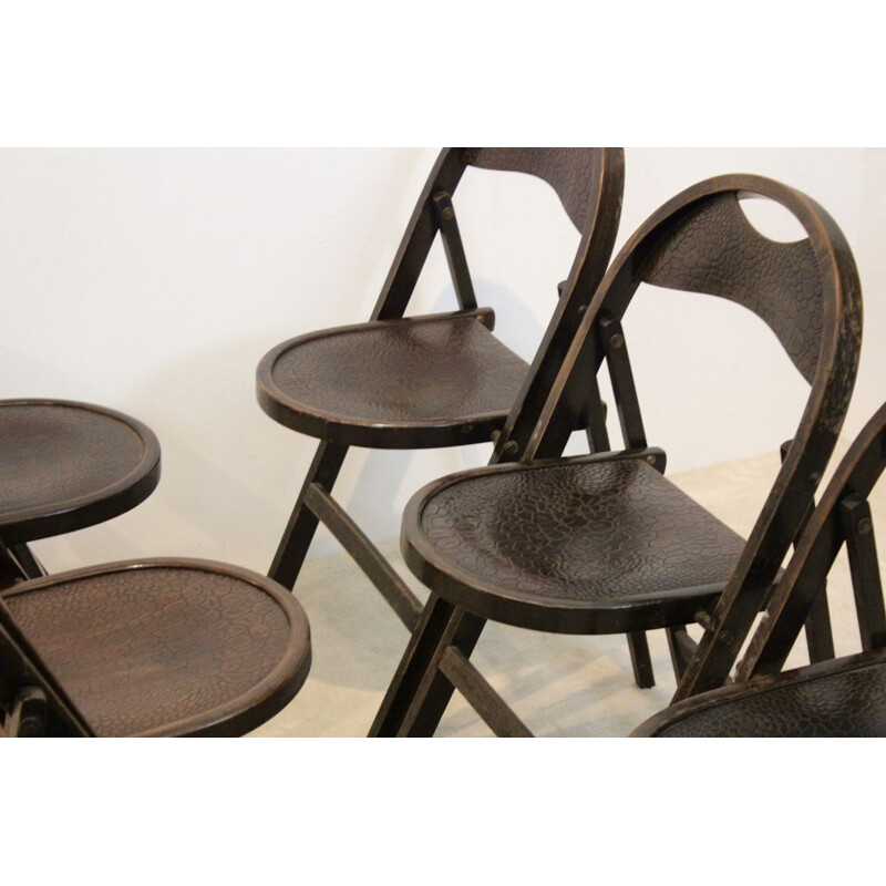 Suite de 18 chaises vintage à repas Bahaus par Thonet en bois massif, 1930