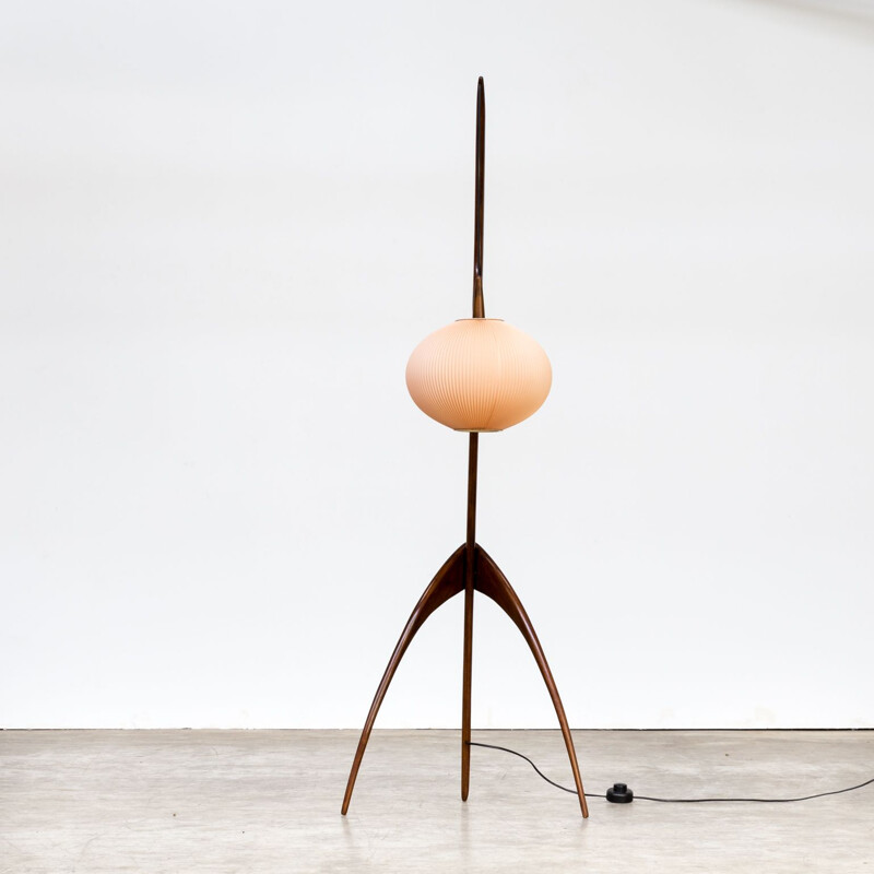 Vintage floor lamp "Praying Mantis" for Rispal France,1950