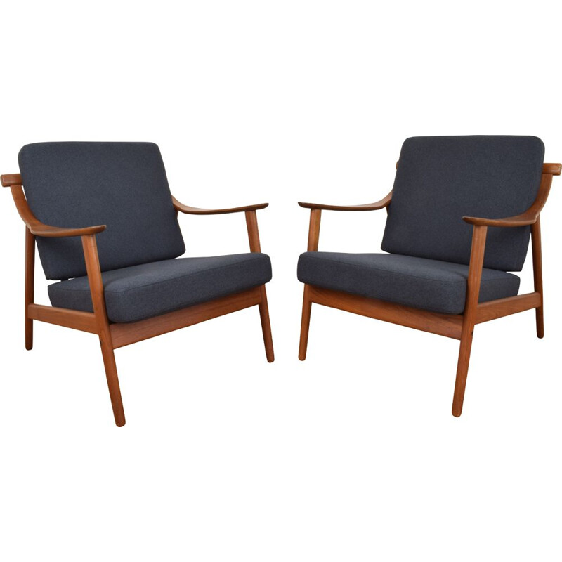 Pair of MK-119 armchairs in teak by Arne Hovmand-Olsen