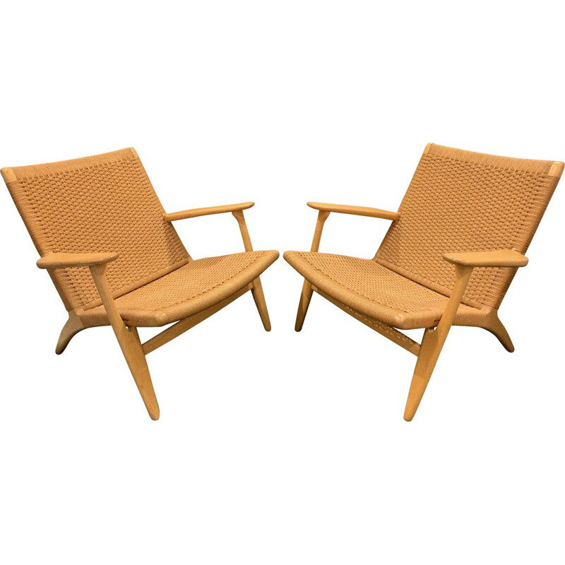 2 vintage Scandinavian armchairs by Hans Werner and Carl Hansen from the 50s