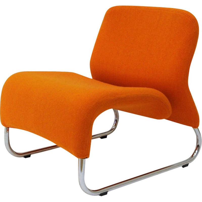 Vintage Lounge Chair Orange Ecco by Møre Design Team 1970, Norway