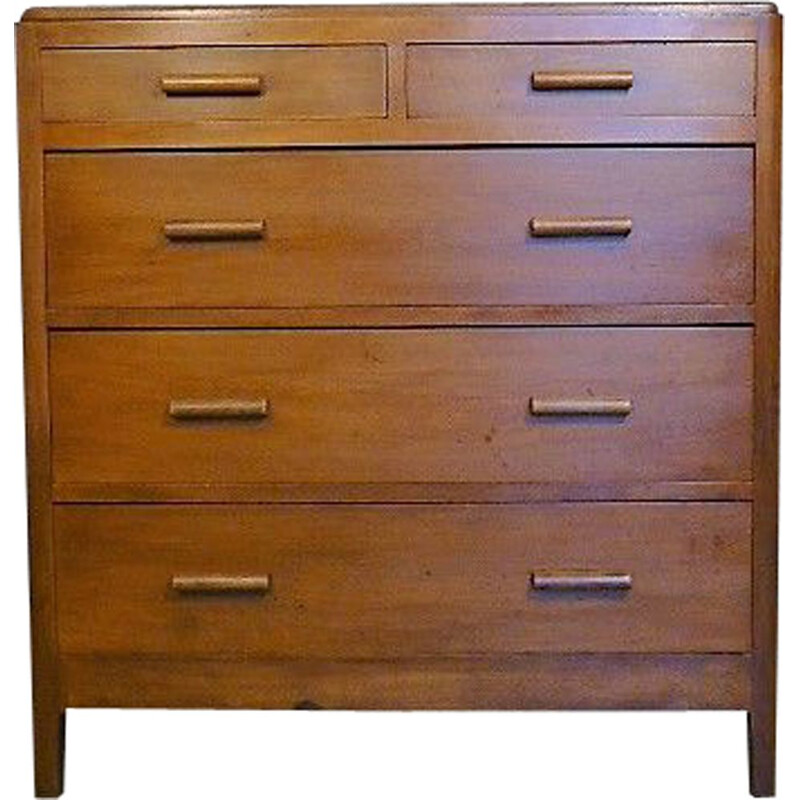 Vintage chest of drawers Art Deco in solid wood, 1940 