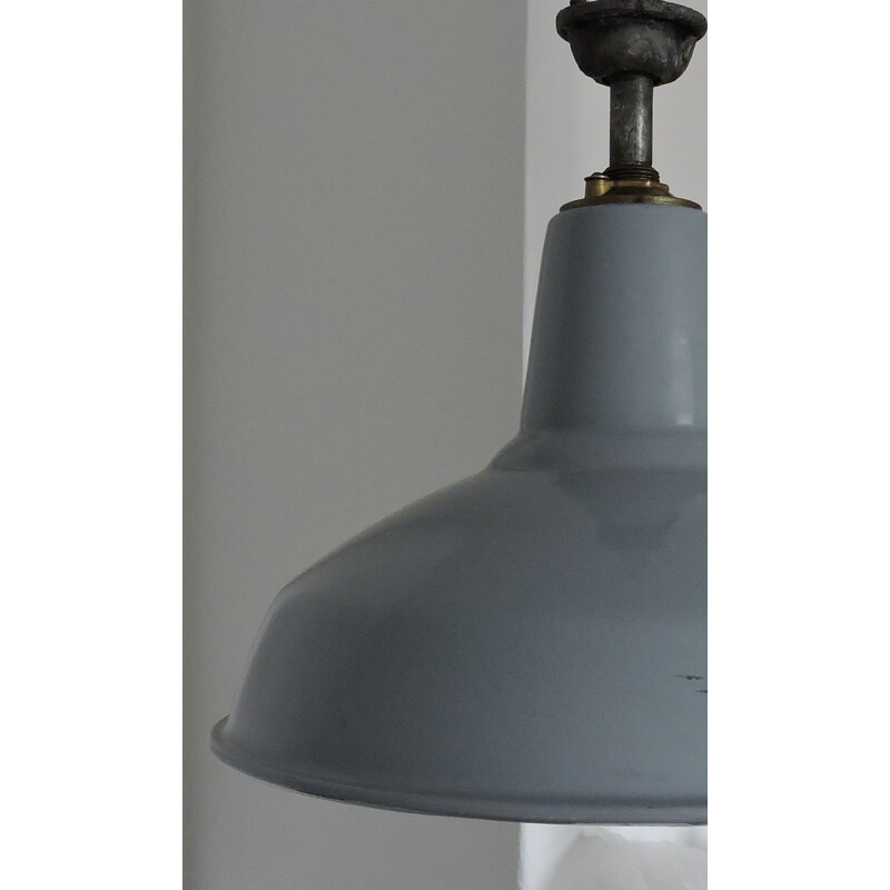 Vintage hanging lamp Industrial Grey, 1950s