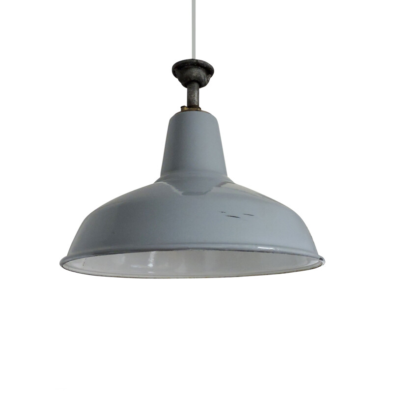 Vintage hanging lamp Industrial Grey, 1950s