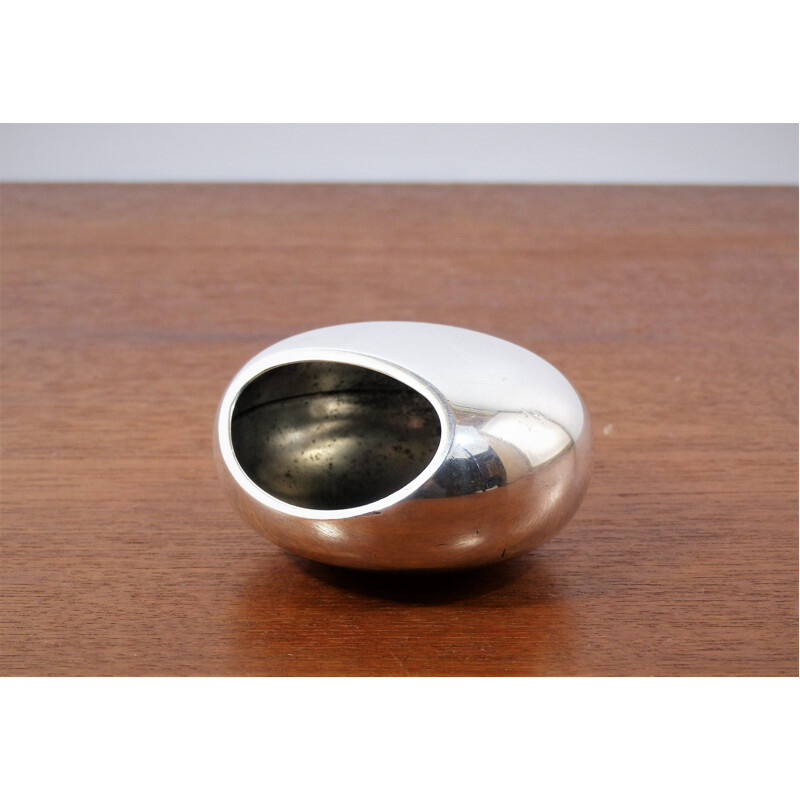 Silver ashtray in steel by Ravinet