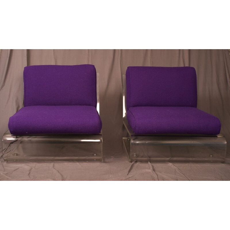 Pair of Glassflex armchairs by Jacques Charpentier 