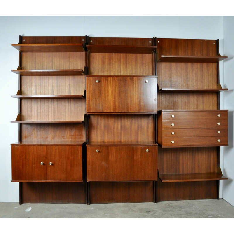 Vintage Italian bookcase in teak